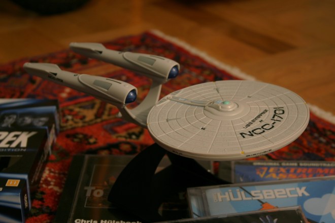 The assembled starship Enterprise.